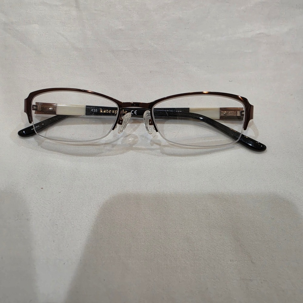 Kate Spade Eyeglasses Womens 50mm Brown PATI 0P40 Excellent Semi-Rimless Frames